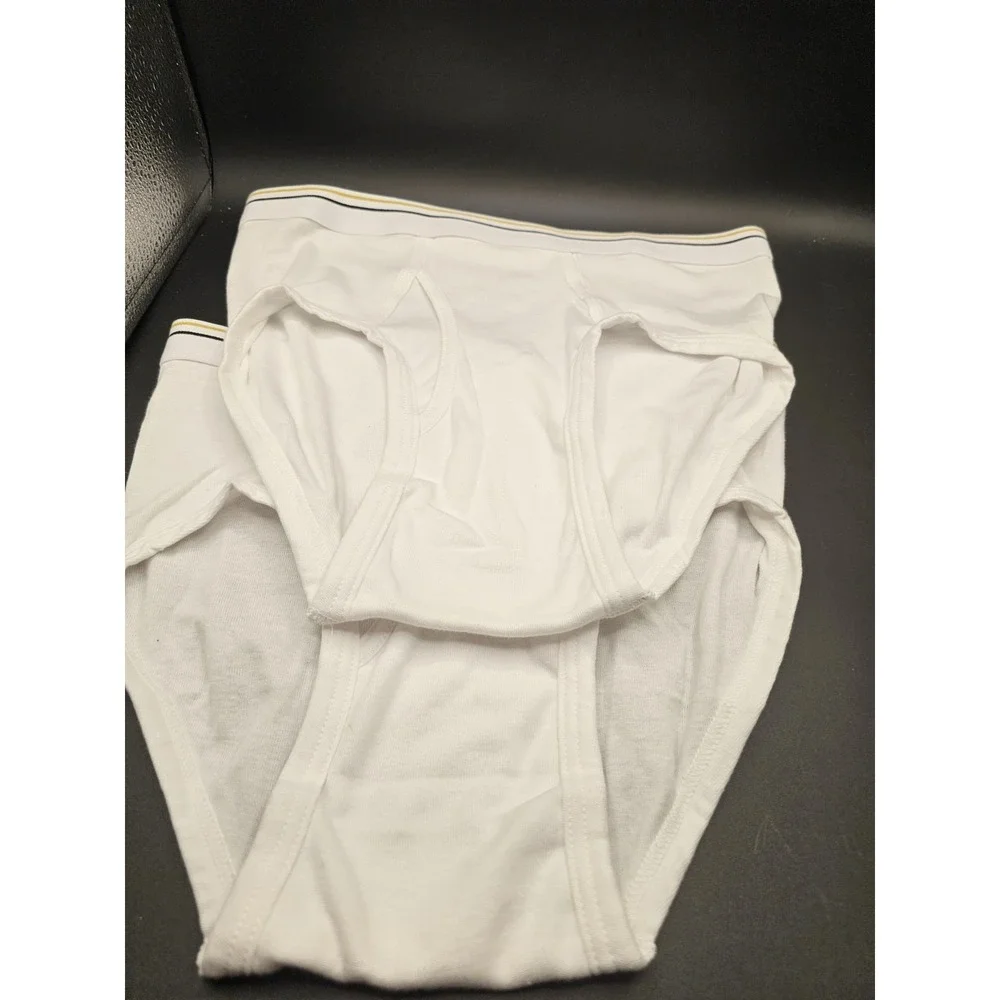 Medium New 2  Vintage STAFFORD Made In USA All Cotton Men White Briefs MM